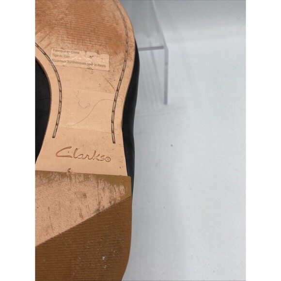 Clarks Mia Womens Black Leather Ballet Flats Sz 7.5 M Cushion Plus Grace Slip On - Picture 8 of 9